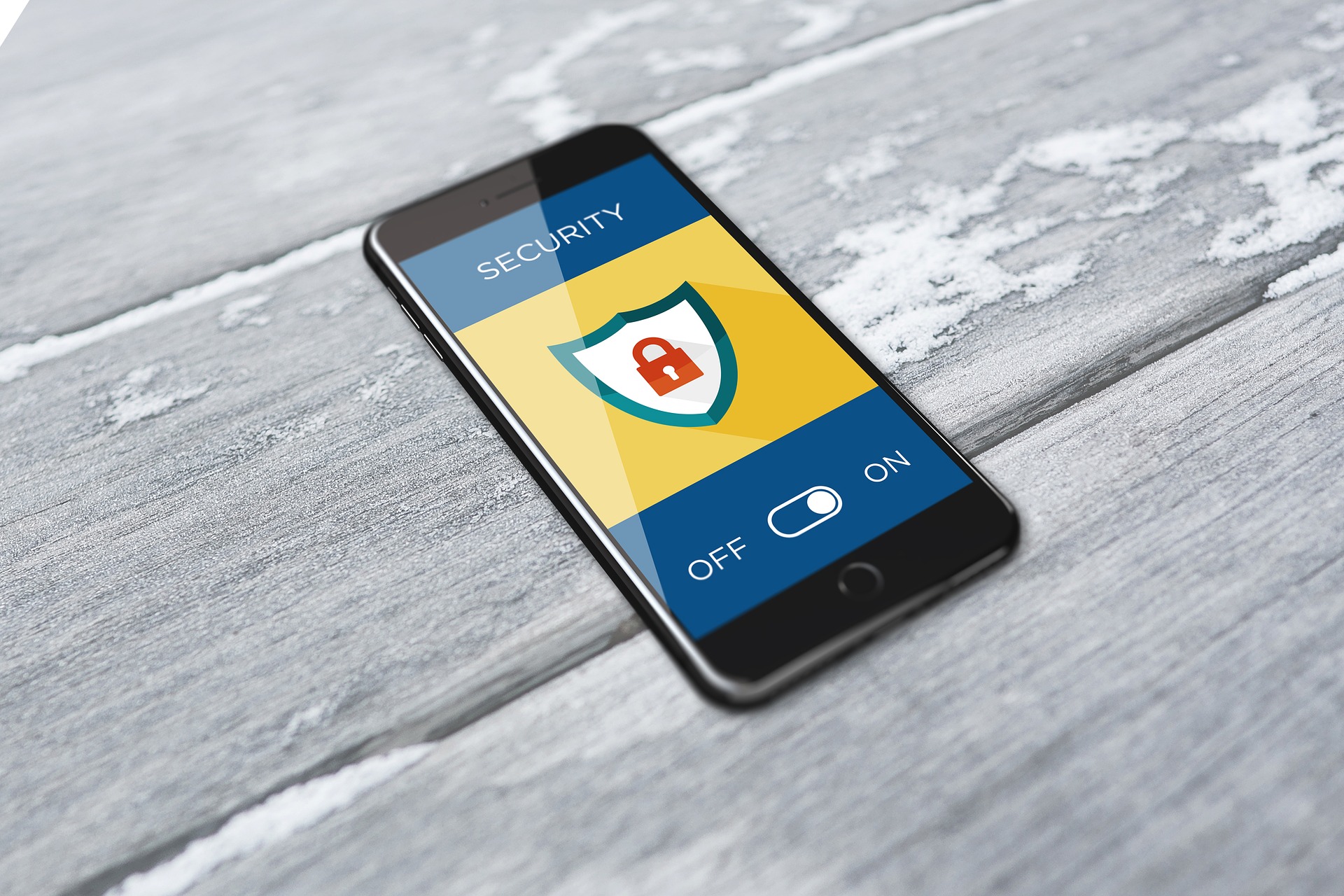 Smartphone mit Infographik, welches Cyber Security darstellt